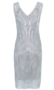 Vestido corto gris con pedrería - Laila's Dress