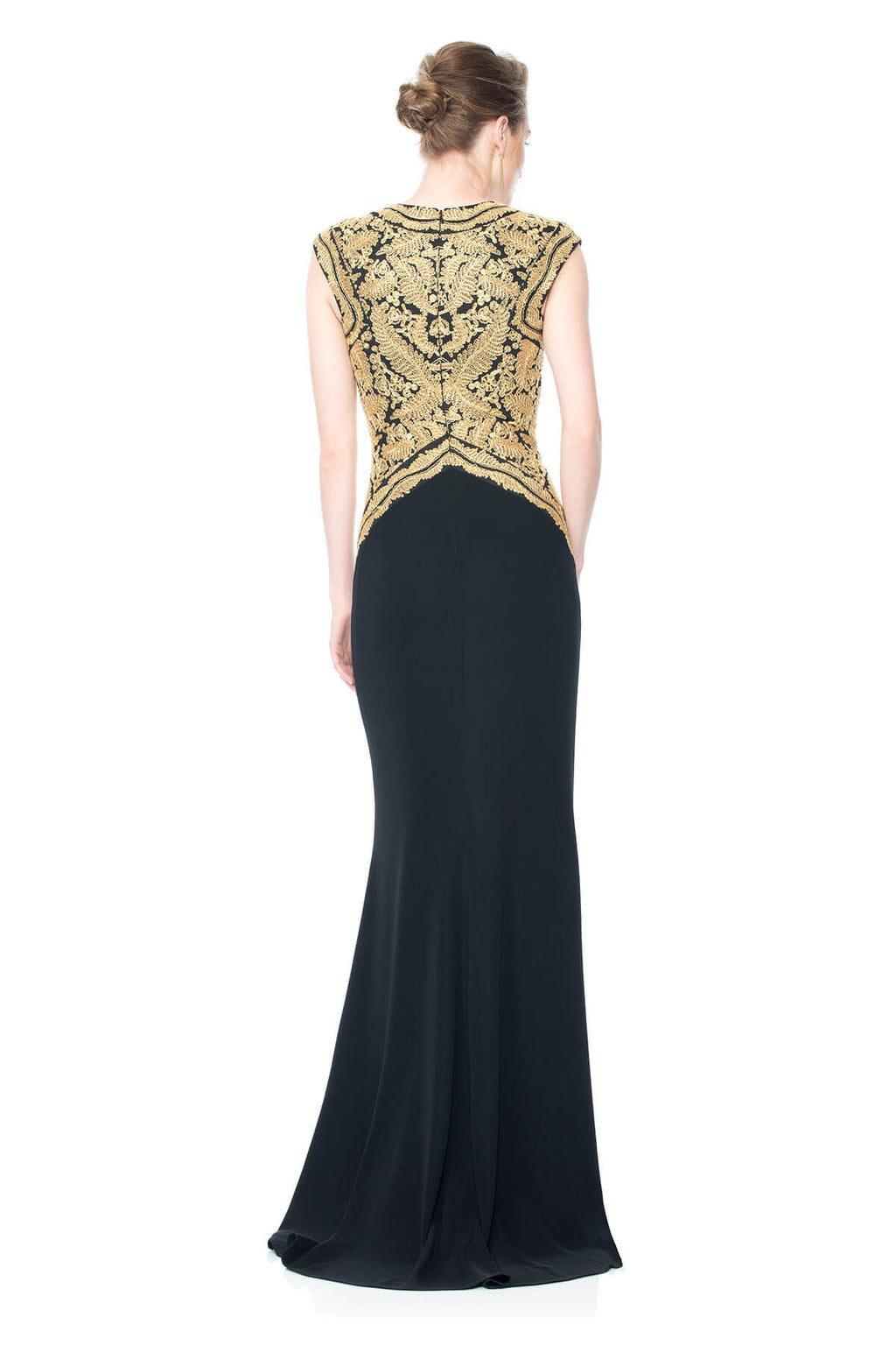 Vestido negro con dorado corte recto - Laila's Dress