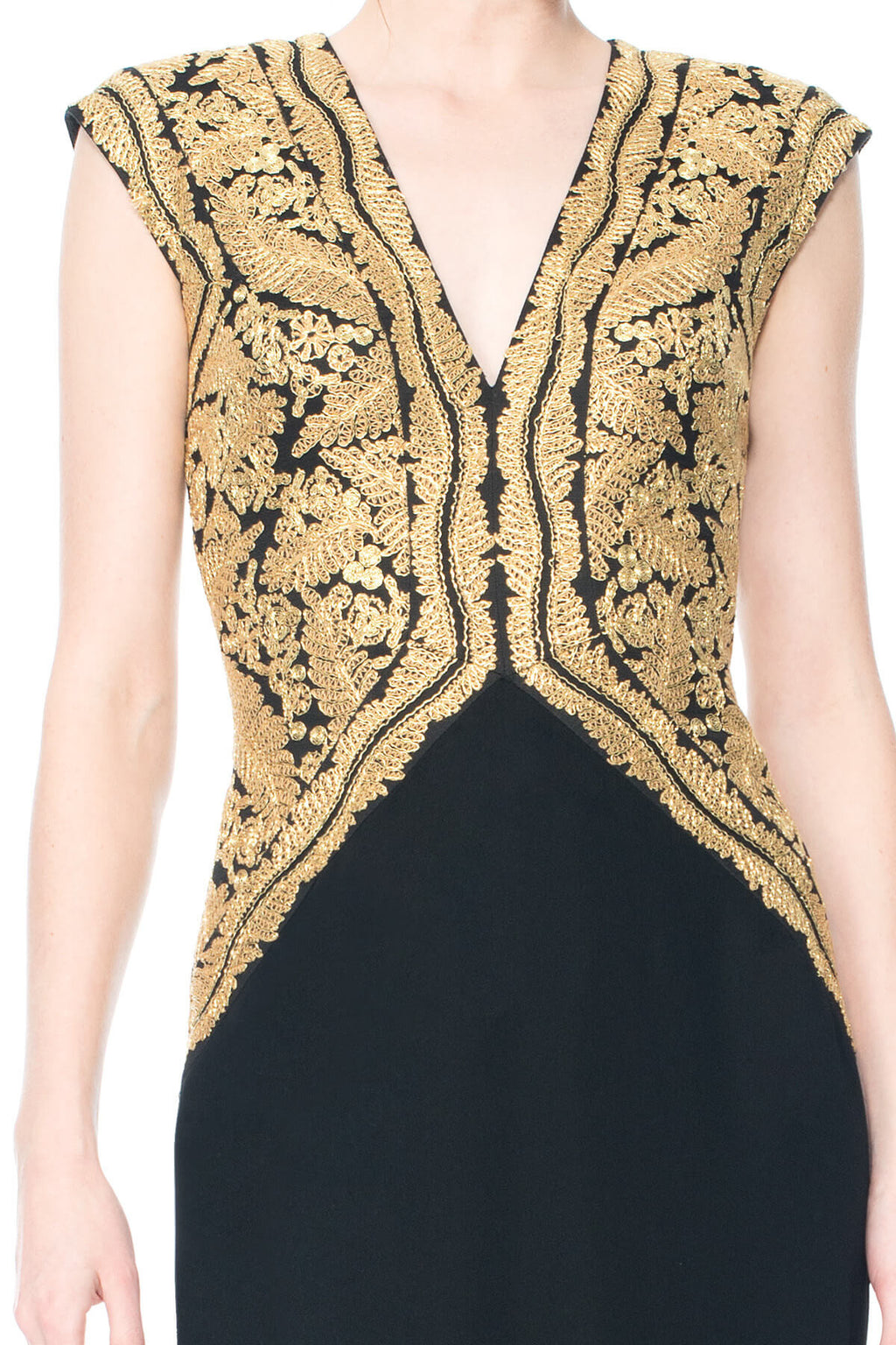 Vestido negro con dorado corte recto - Laila's Dress