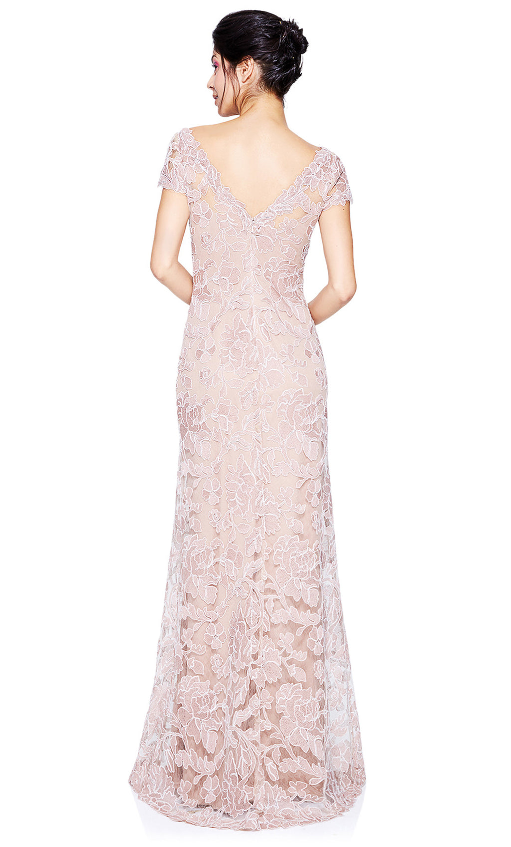 Vestido largo Tadashi Shoji manga corta - Laila's Dress