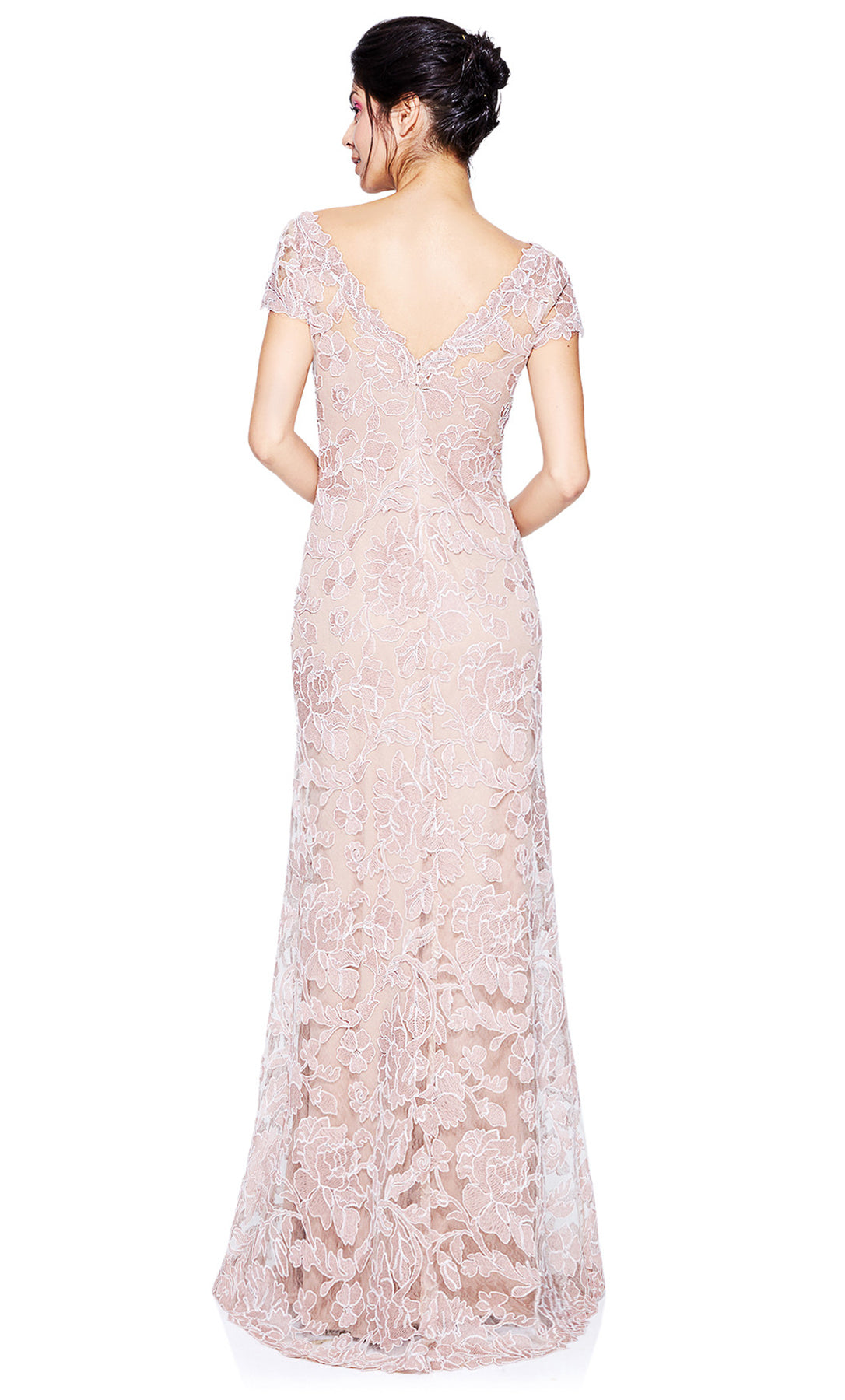 Vestido largo Tadashi Shoji manga corta - Laila's Dress