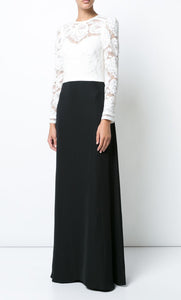 Vestido largo blanco y negro Tadashi Shoji - Laila's Dress