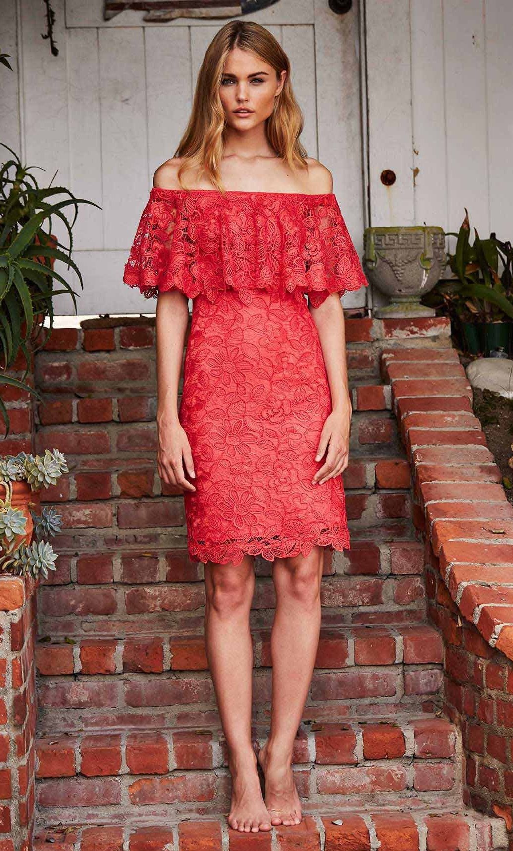Vestido corto rojo manga campesina - Laila's Dress