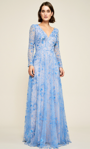 Vestido largo Azul manga larga - Laila's Dress