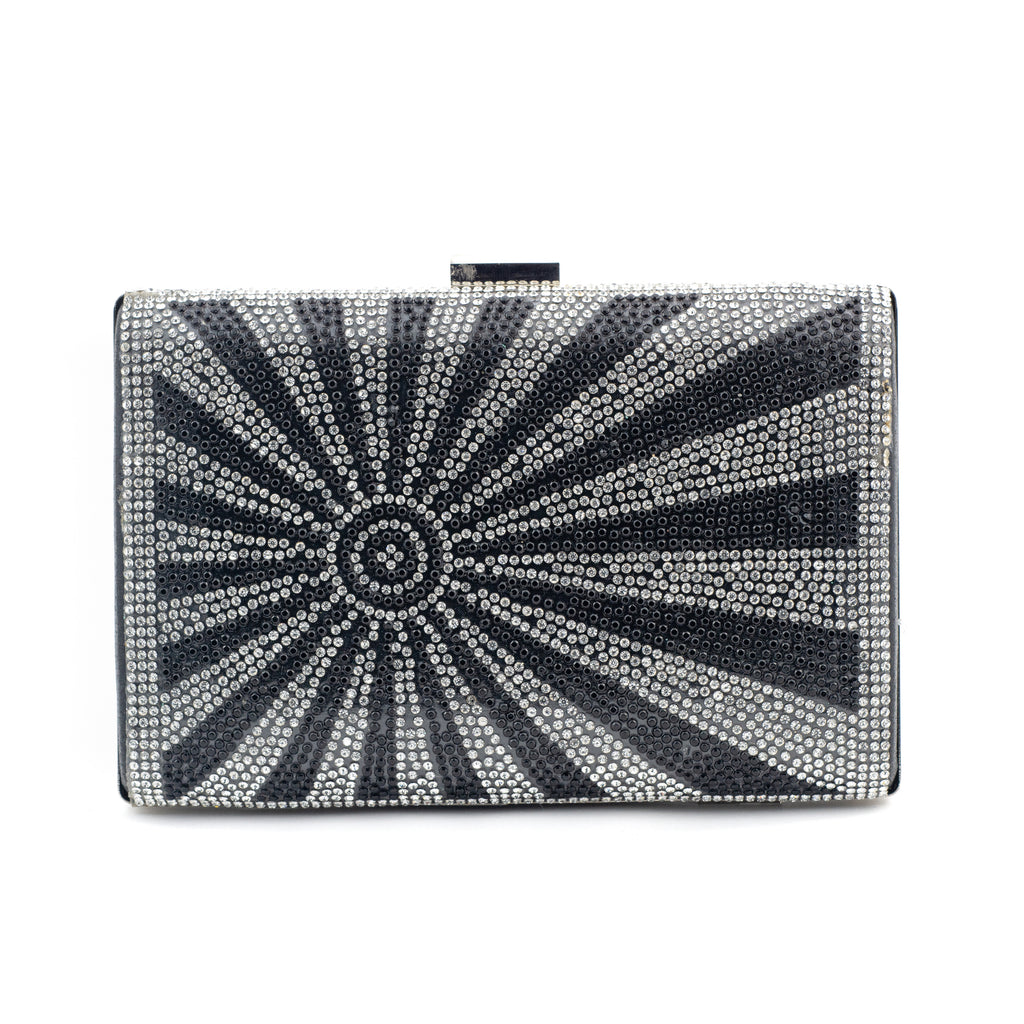 Bolso de mano con pedrería negro y plata - Laila's Dress