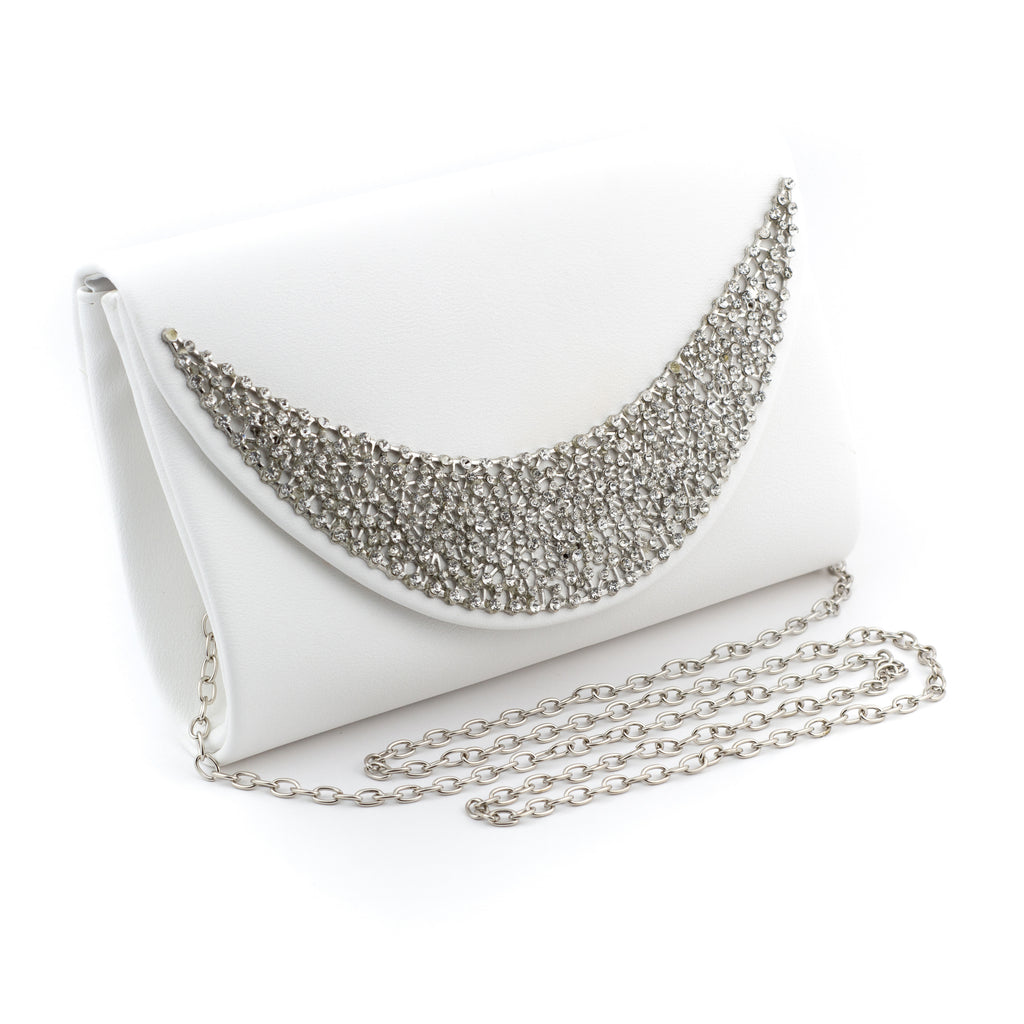 Bolsa de mano blanca con pedrería - Laila's Dress