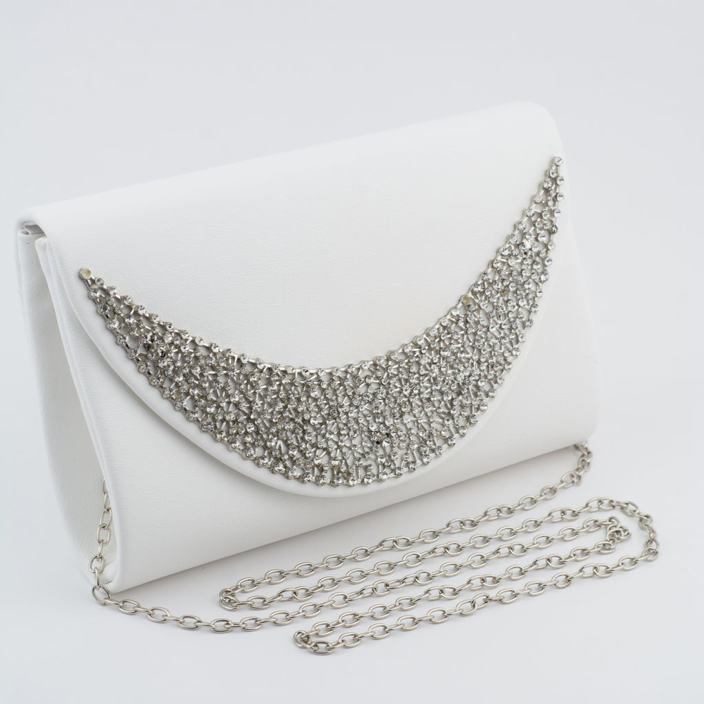 Bolsa de mano blanca con pedrería - Laila's Dress