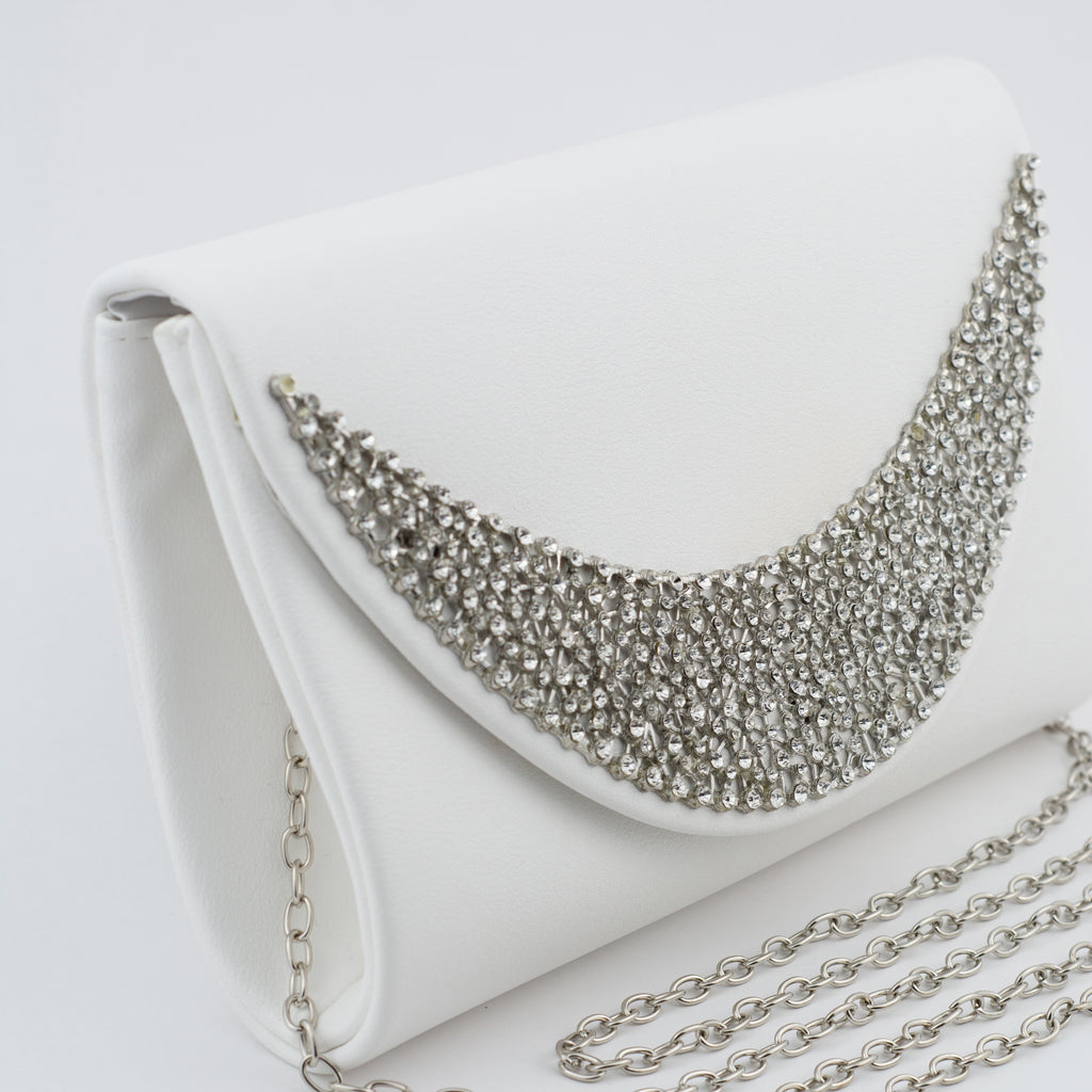Bolsa de mano blanca con pedrería - Laila's Dress