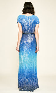Vestido largo degradado azul con lentejuelas - Laila's Dress