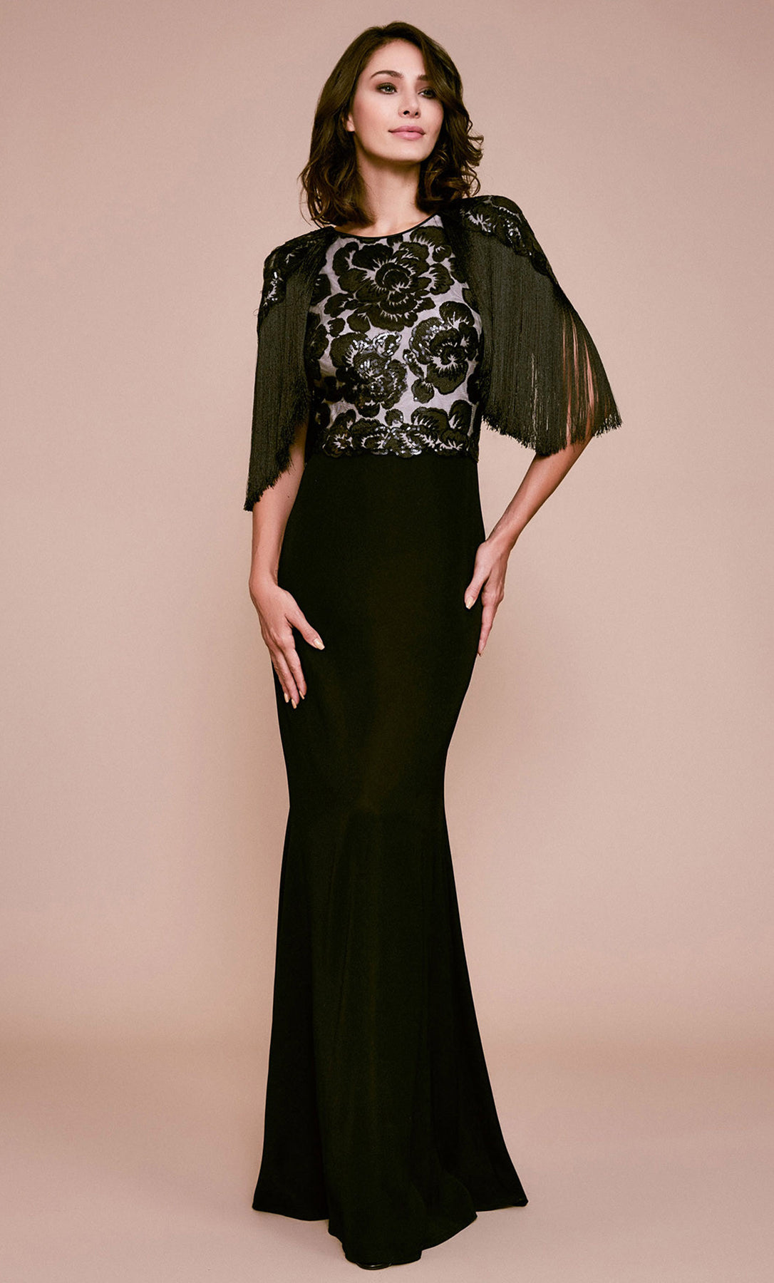 Vestido largo color negro con flecos - Laila's Dress