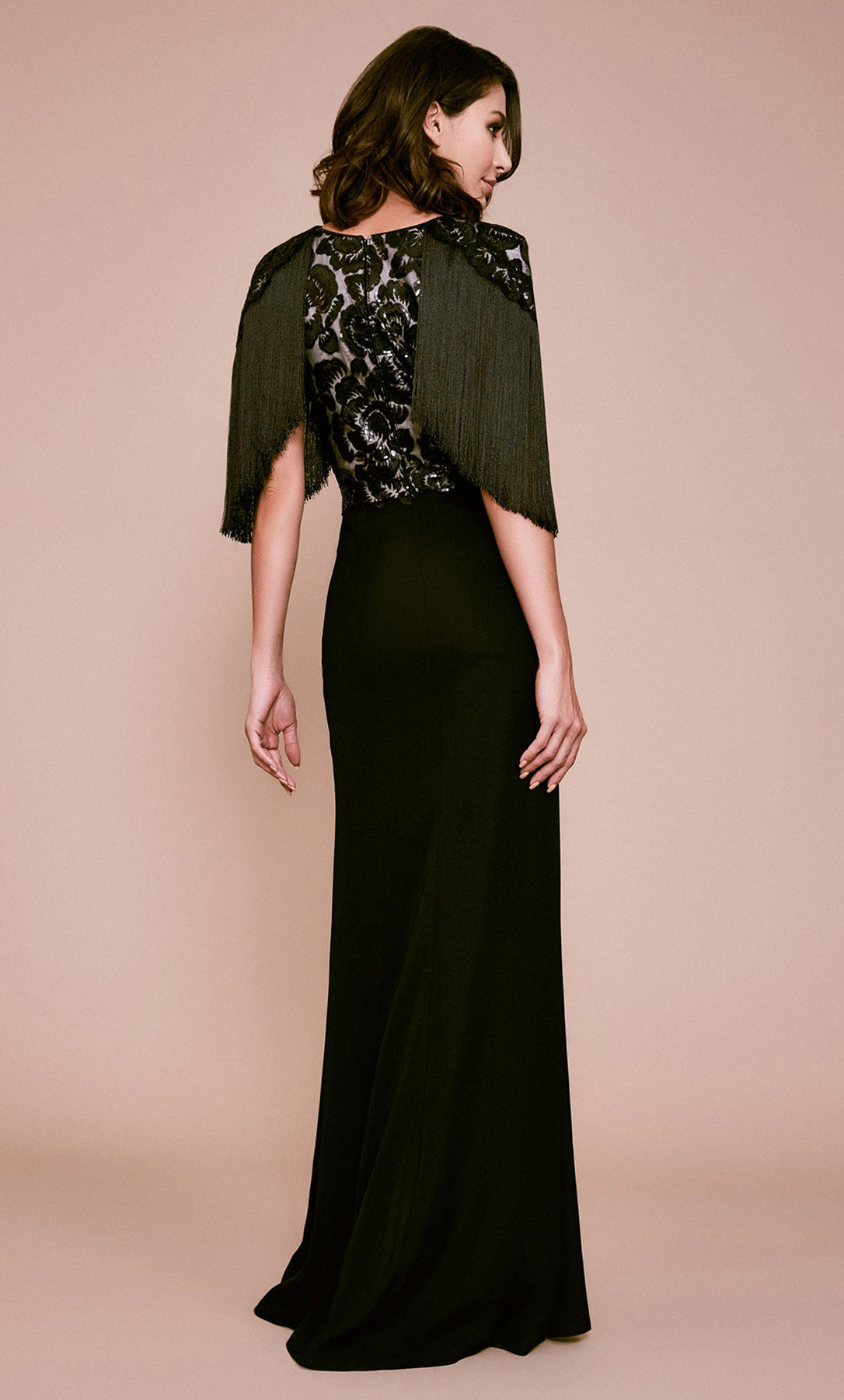 Vestido largo color negro con flecos - Laila's Dress