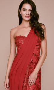Vestido rojo de encaje bordado - Laila's Dress