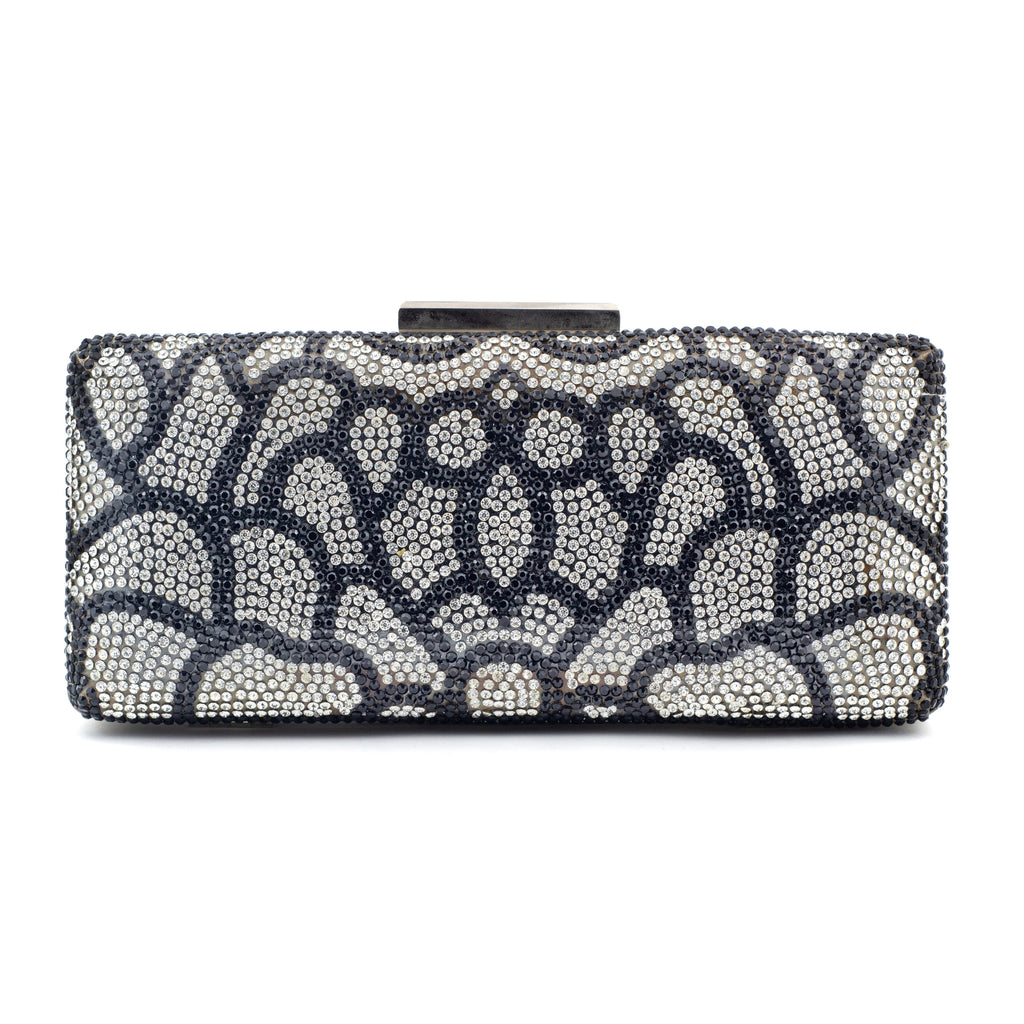 Bolsa de mano con diseño de pedrería negro y plateado - Laila's Dress