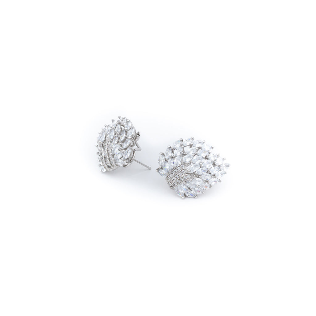 Aretes ramillete plateados - Laila's Dress