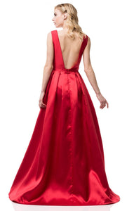 Vestido rojo largo escotado - Laila's Dress