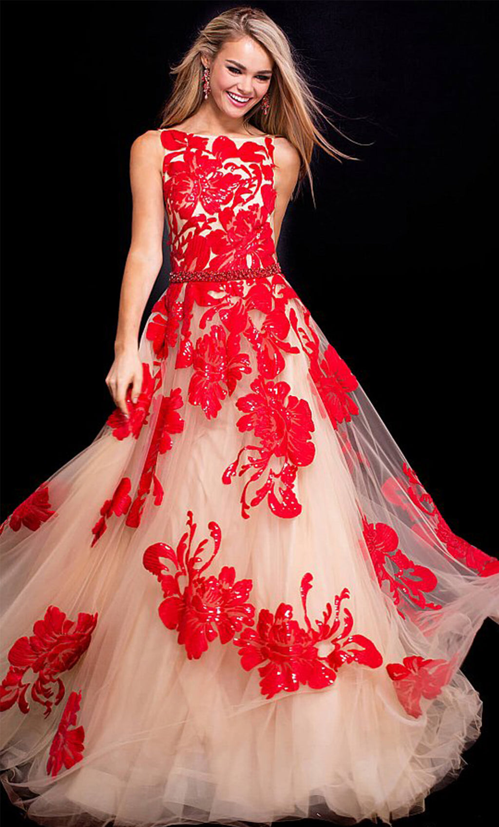 Vestido gold red de tul bordado - Laila's Dress