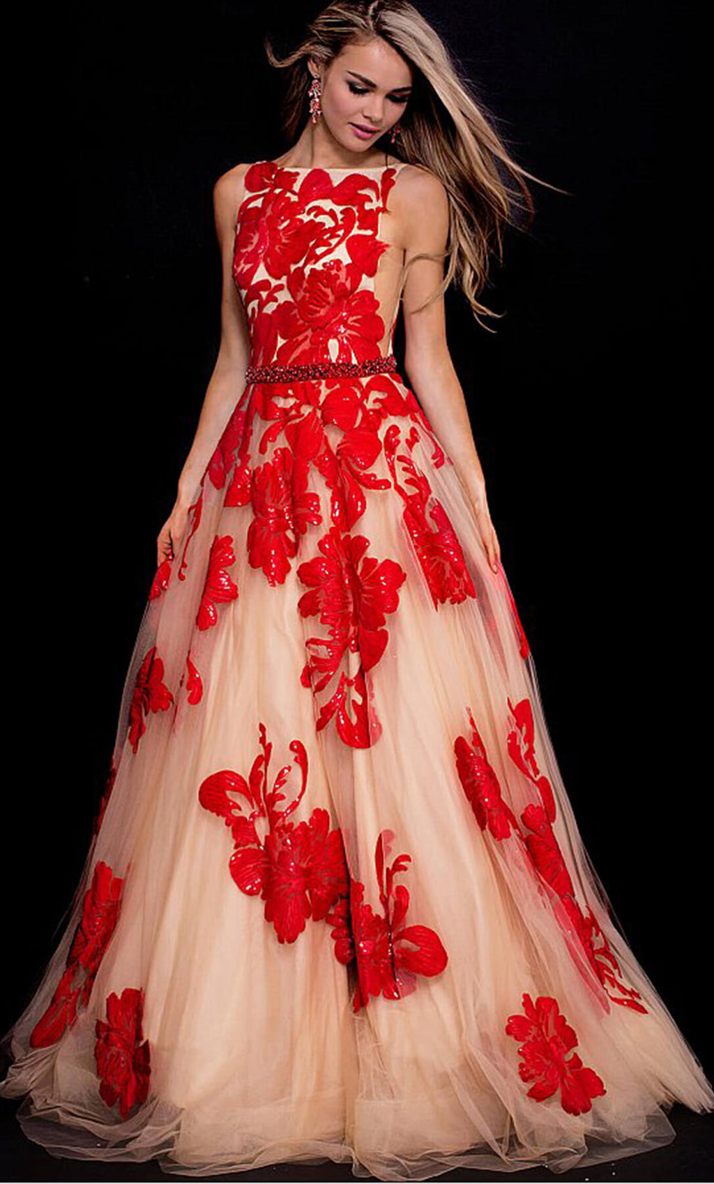 Vestido gold red de tul bordado - Laila's Dress