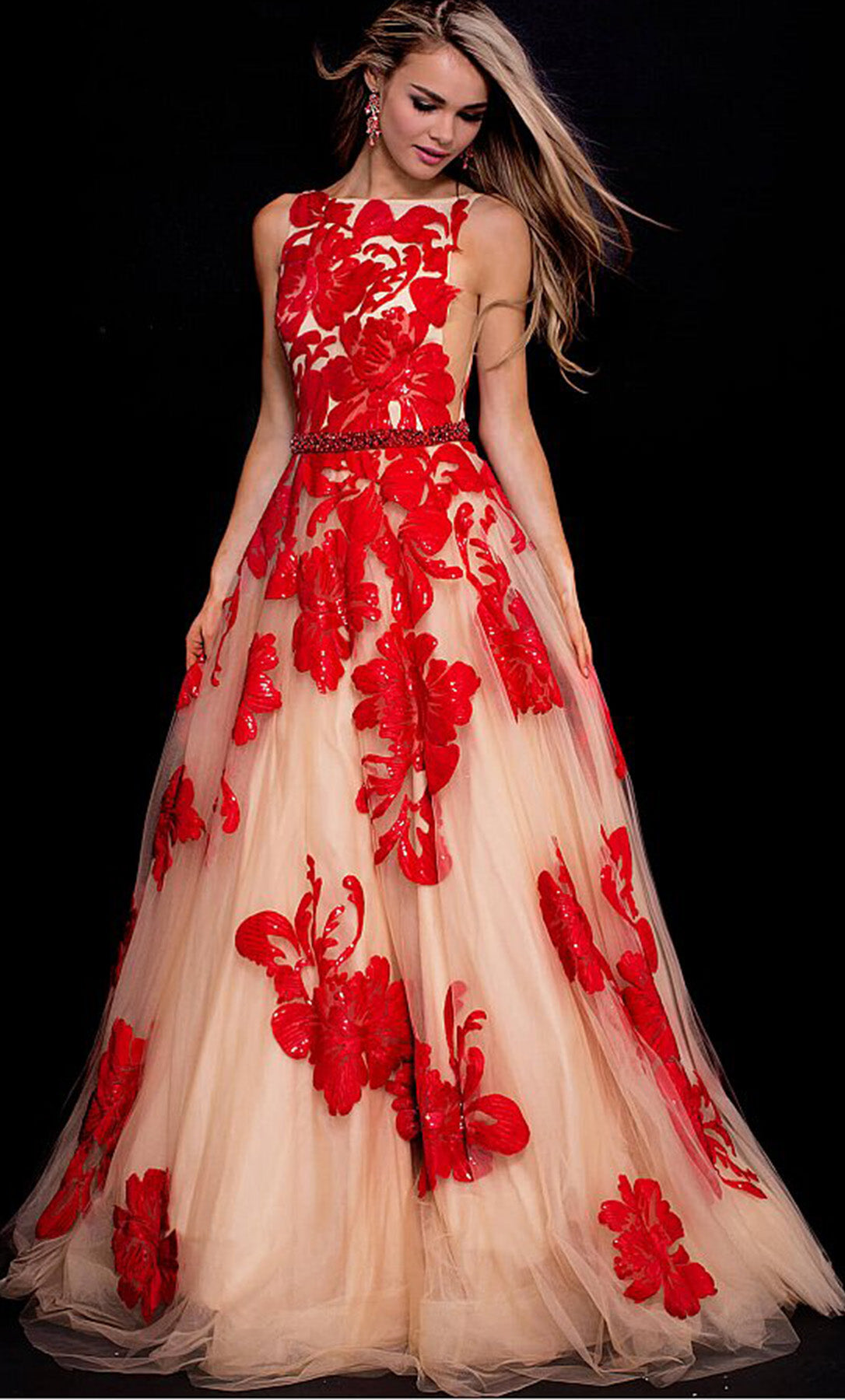 Vestido gold red de tul bordado - Laila's Dress