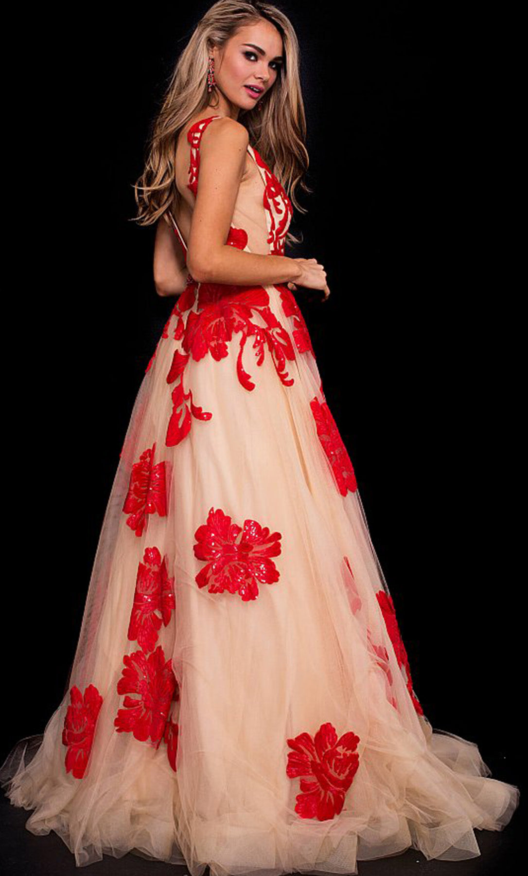 Vestido gold red de tul bordado - Laila's Dress