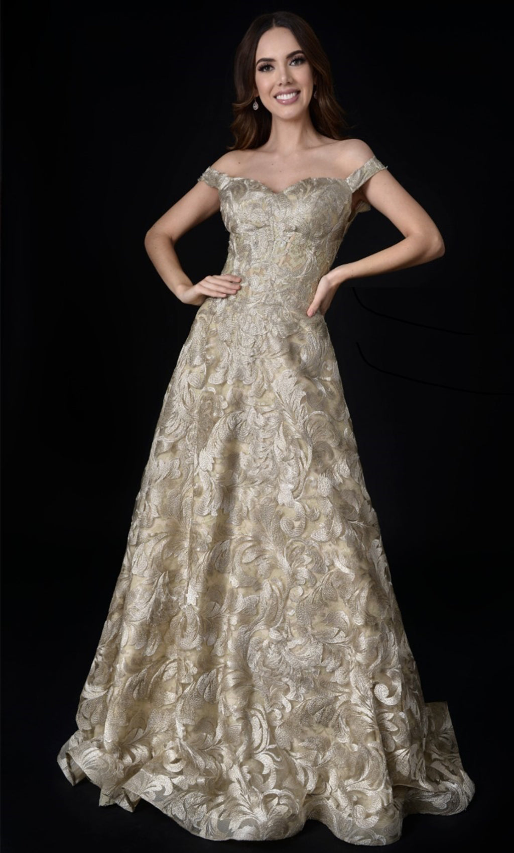 Vestido de diseñador con manga caida - Laila's Dress