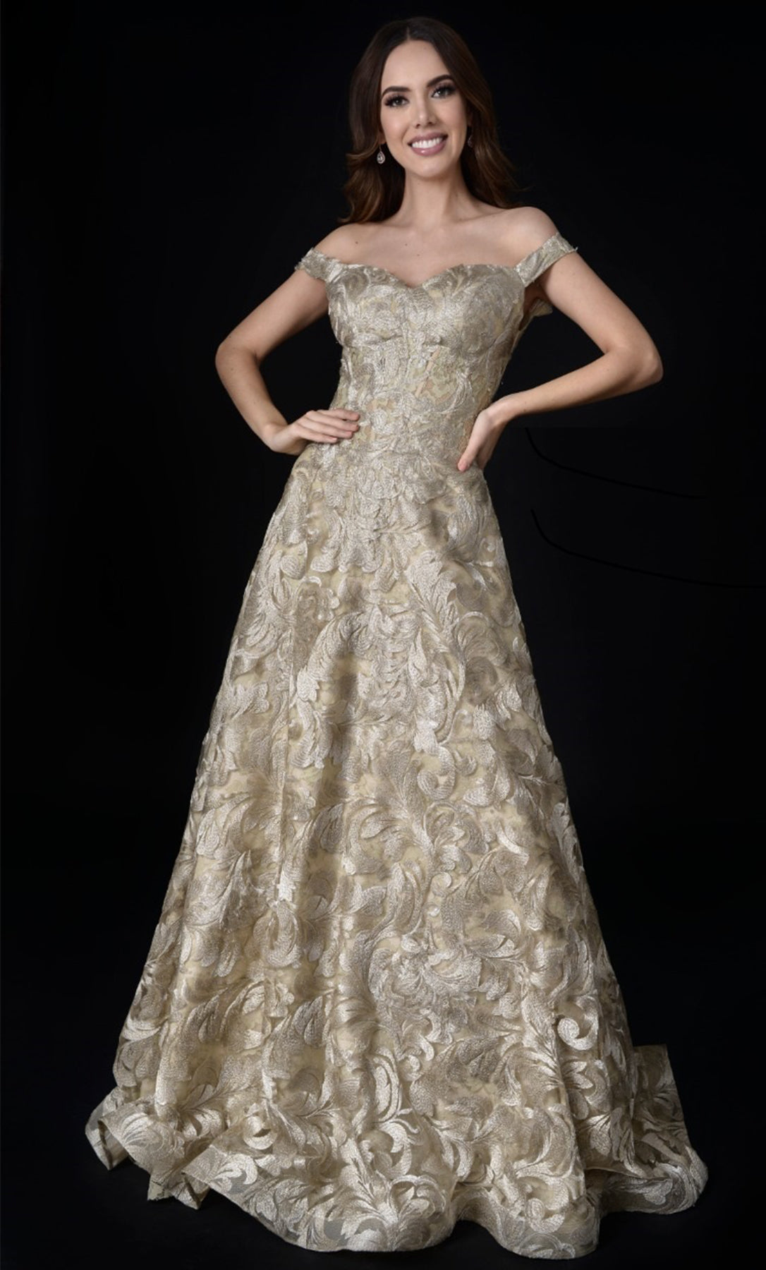 Vestido de diseñador con manga caida - Laila's Dress