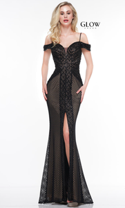Vestido negro corte sirena con abertura - Laila's Dress