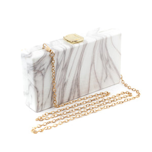 Bolsa de mano rectangular estampada de mármol - Laila's Dress