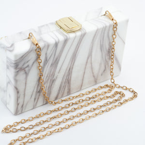 Bolsa de mano rectangular estampada de mármol - Laila's Dress