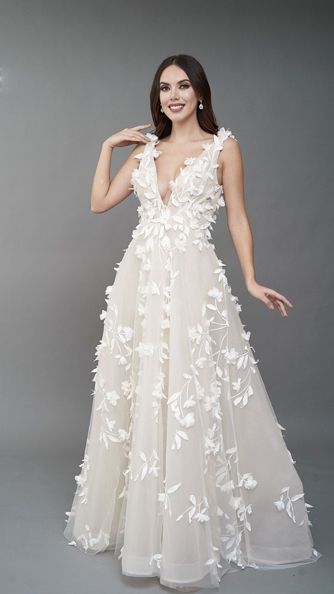 Vestido linea A color Off White