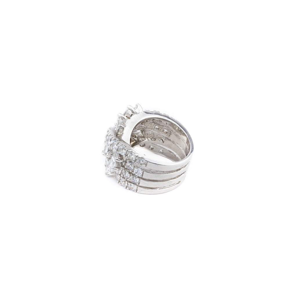 Anillo plateado de cuatro vueltas - Laila's Dress