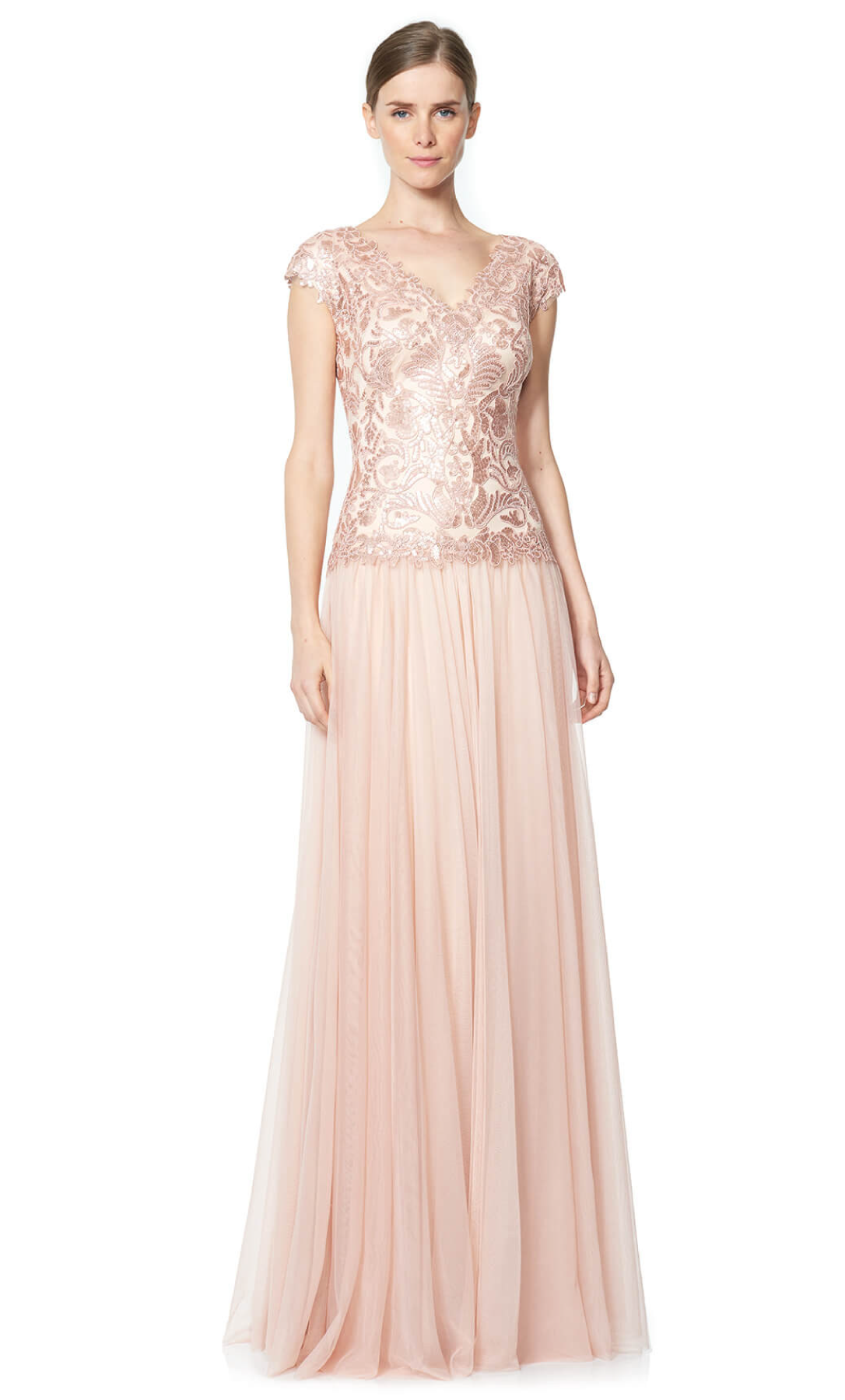 Vestido largo color palo de rosa