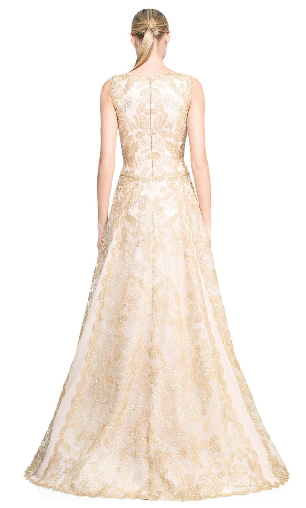 Vestido light gold escote estilo barco - Laila's Dress