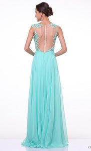 Vestido color menta con transparencia en espalda - Laila's Dress