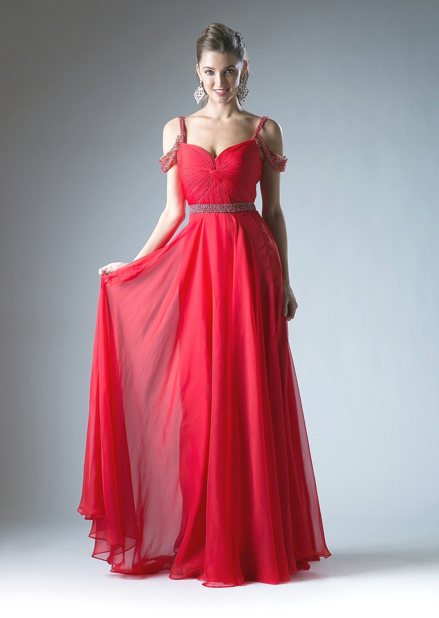 Vestido color rojo hombros caídos - Laila's Dress